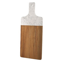 Marble and Acacia Wood Cutting Board with Elegant Design for Cheese, Charcuterie, and Serving