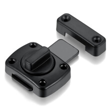 4 Packs Black Heavy Duty Zinc Alloy Door Latch, Rotating Bolt Barn Door Lock for Home Security