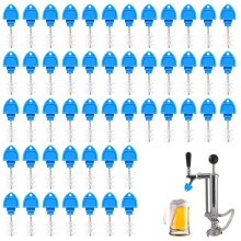 50 Pack Beer Tap Cleaning Plug Brush Set, Draft Beer Faucet Cover for Kegerator Bar Party Blue