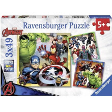 Palapelit Avengers 3x49 palikkaa Ravensburger lapsille alkaen 5-vuotiaista