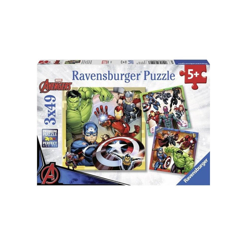 Ravensburger Marvel Avengers Assemble, 3X 49Pc Jigsaw Puzzles