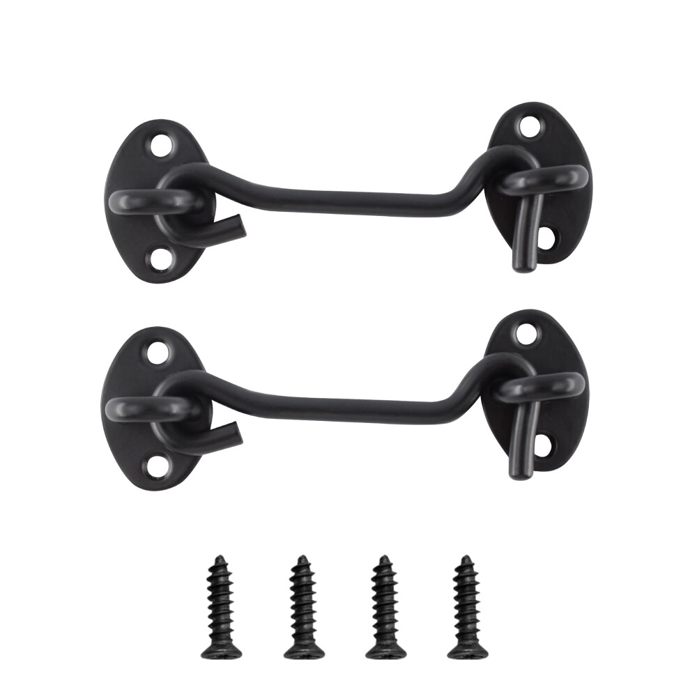 2Pcs 4 Inch Stainless Steel Gate Latch With Black Rustresistant Finish For Secure Privacy Lock 9771547214601