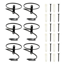 6pcs Wall Mounted Metal Wine Rack Spiral Iron Bottle Holder SpaceSaving Display for Home Bar