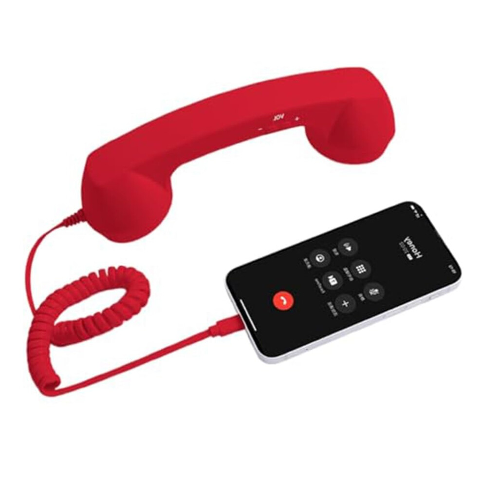 Retro Phone Handset For Iphone And Android, Vintage Typec Bluetooth Receiver With Clear Audio, Red 9771547214748