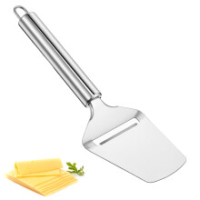 Stainless Steel Cheese Slicer with Ergonomic Comfort Grip for Soft and Hard Cheese Cutting, Silver