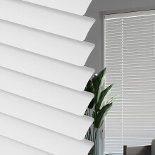 Aluminum Mini Blinds Cordless Privacy Waterproof 1 Inch Slats Light Blocking for Home Office 26x24 White