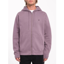 Sweat à capuche zippé Volcom Single Stone, manches longues, violet vintage