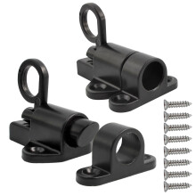 Self Closing Gate Latch Aluminum Alloy Automatic Spring Loaded Door Lock Black 2pcs