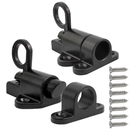 Self Closing Gate Latch Aluminum Alloy Automatic Spring Loaded Door Lock Black 2pcs