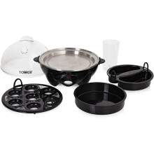 Tower T19023 360W Egg Cooker, 7 Eggs Capacity, Black