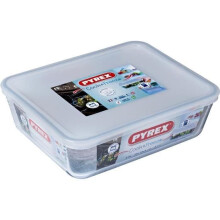 Pyrex Rectangular Dish with Plastic Lid, 2.6L