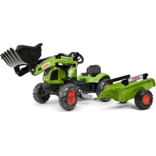 Traktorpelle Claas - FALK - Lenkrad und Anhänger - Grün - 100% hergestellt in Frankreich - 70% recycelter Kunststoff - Ab 2 Jahren