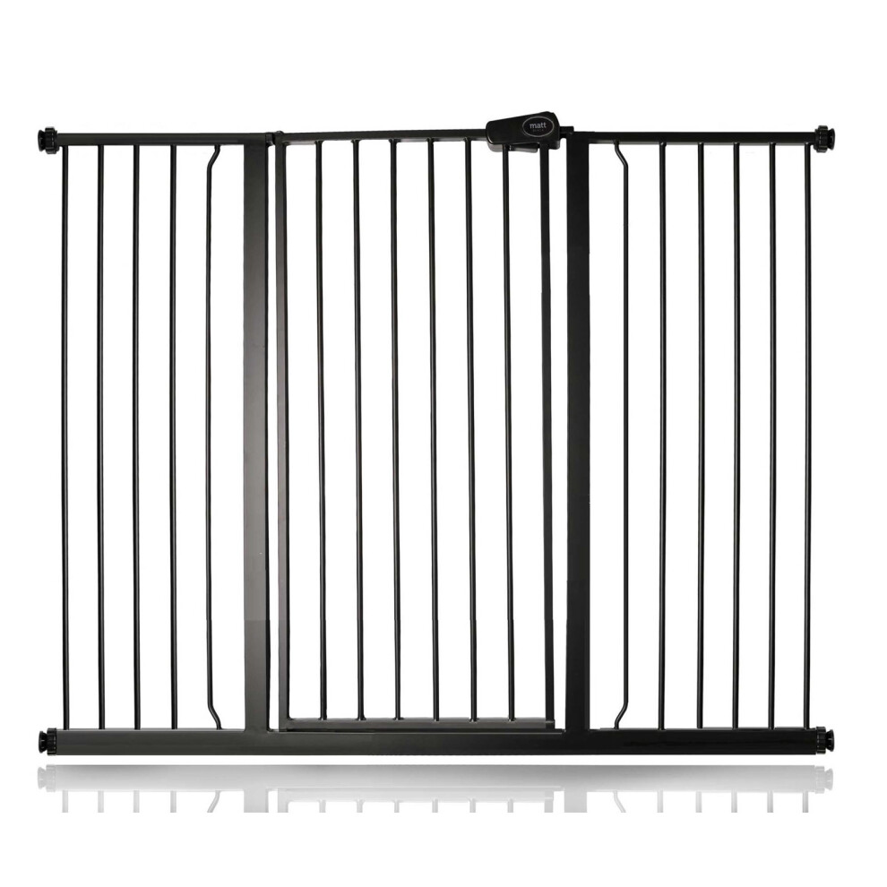 (Matt 133.2Cm - 140.8Cm) Extra Tall Pressure Fit Gate Black Safetots