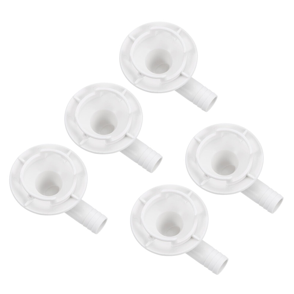 5Pcs 40Mm Air Conditioner Drain Hose Connector Elbow Fitting With Rubber Ring, White, Leakproof 9771547214960