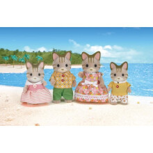 SYLVANIAN FAMILIES - 5180 - Tigerkatzen Familie - Die Familien - Gelenkig und Bekleidet - Ab 3 Jahren