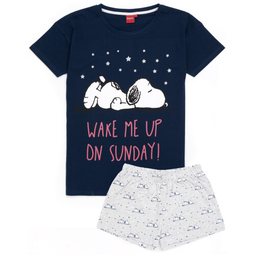 (Short Leg, M) Peanuts Snoopy Womens Pyjama Set