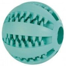 Trixie Denta Fun Natural Rubber Mint Flavour Baseball, 7cm - Baseball Dog Toy - natural rubber mint fun baseball flavour dog denta toy fresh massage