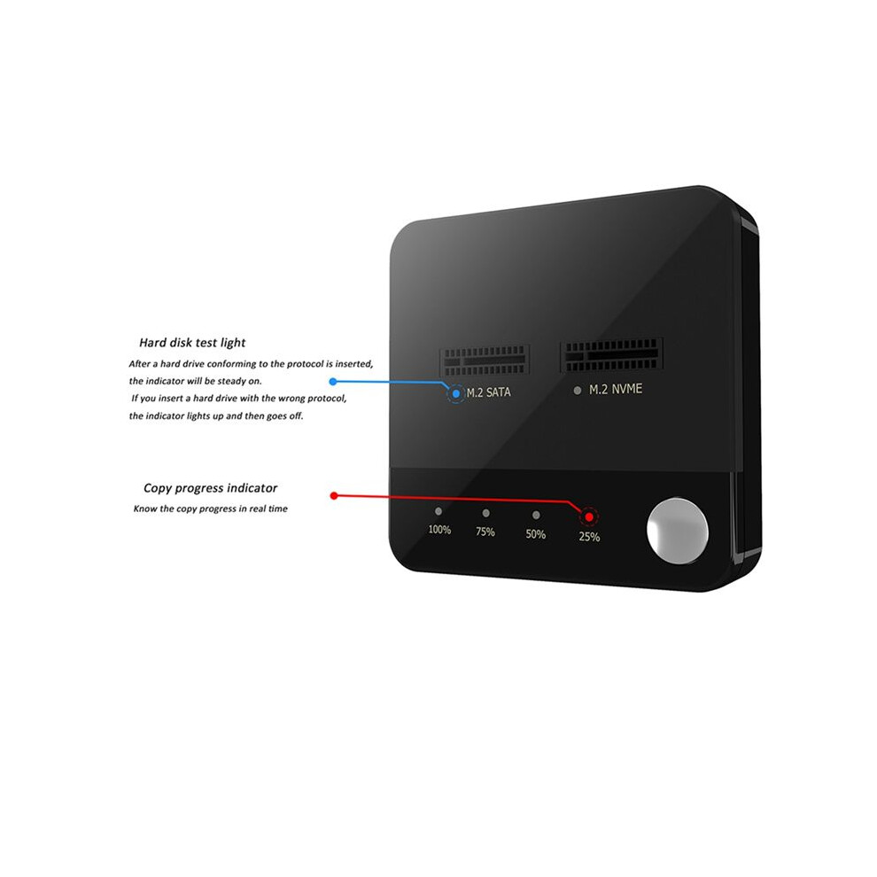 M.2 Sata Duplicator M.2 Sata To Nvme Ssd Enclosure External Hard Disk Docking Station With Clone For M2 Hdd Ssd Reader 4852693597505