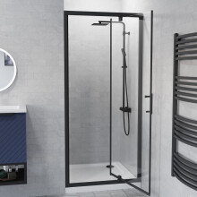 Nes Home 800mm Pivot Shower Door Enclosure Screen 6mm Tempered Glass Matte Black
