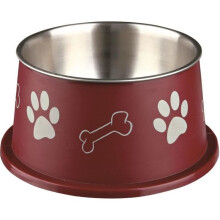 Long-ear Bowl, Stainless Steel, Plastic Coated, 0.9 L/ø 19cm - Bowl Dog Steel - bowl stainless dog steel long ear food water spaniel trixie type