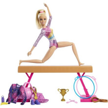 Gymnastics Doll & Accessories, Playset with Blonde Fashion Doll, C-Clip for Flipping Action, Balance Beam, Warm-Up Suit & More, HRG52 - Board Game