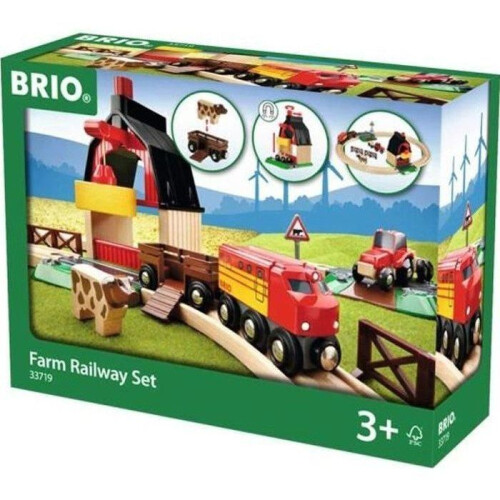 Circuito Granja de Madera BRIO - Set completo de 20 piezas - Ravensburger