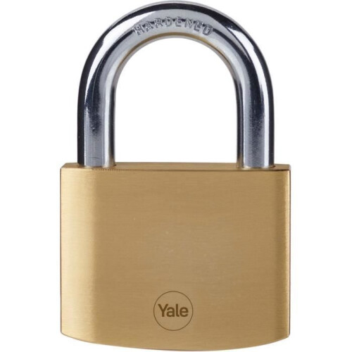 Yale Yale Y110B/60/132/1 - Brass Padlock (60 mm) - Indoor Lock for Ladders, Shutter Doors, Tools - 3 Keys - Standard Security