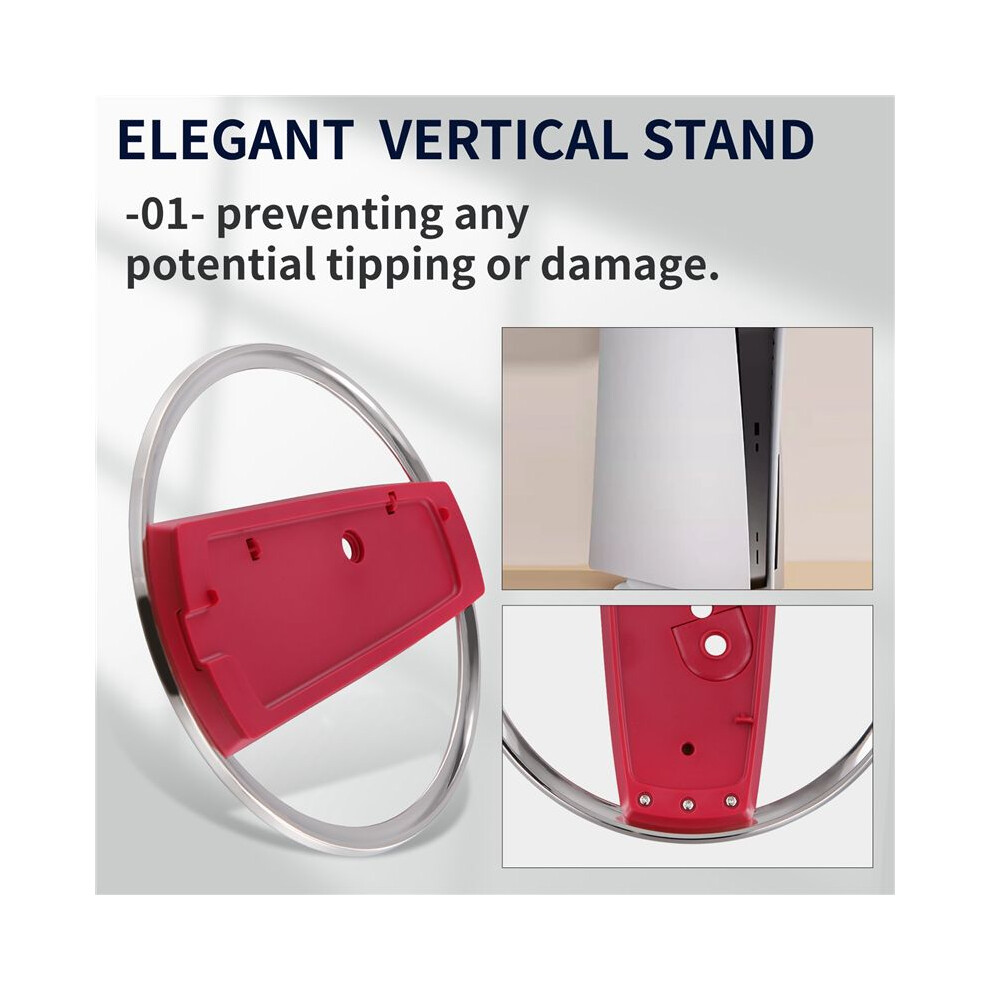 Cooling Slim Vertical Stand For Ps5 Base Great Heat Dissipation For Ps5/Ps5 Slim Consoles Easy Installation Red 4852367013096