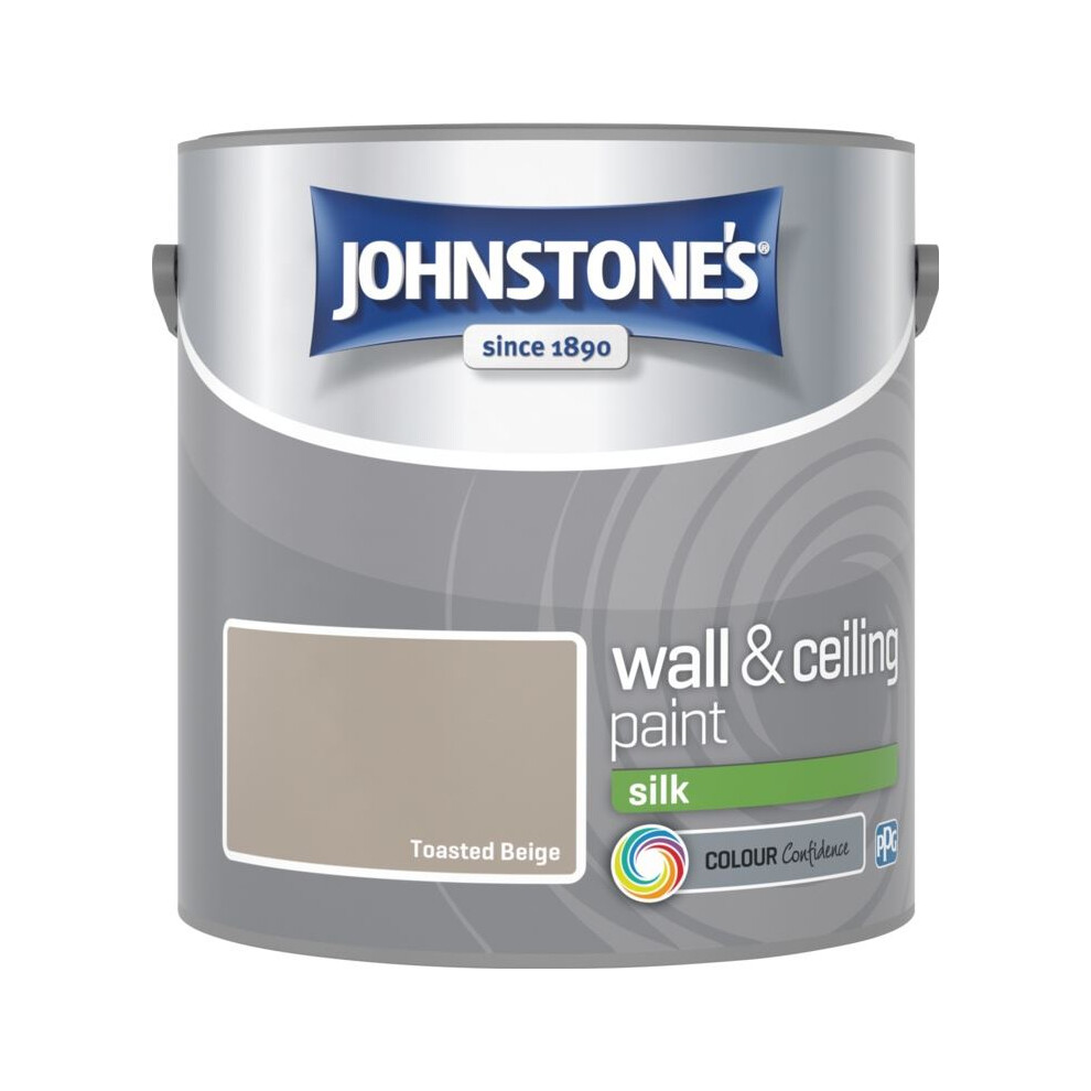 (Toasted Beige, 2.5l) Johnstones Silk Emulsion Paint