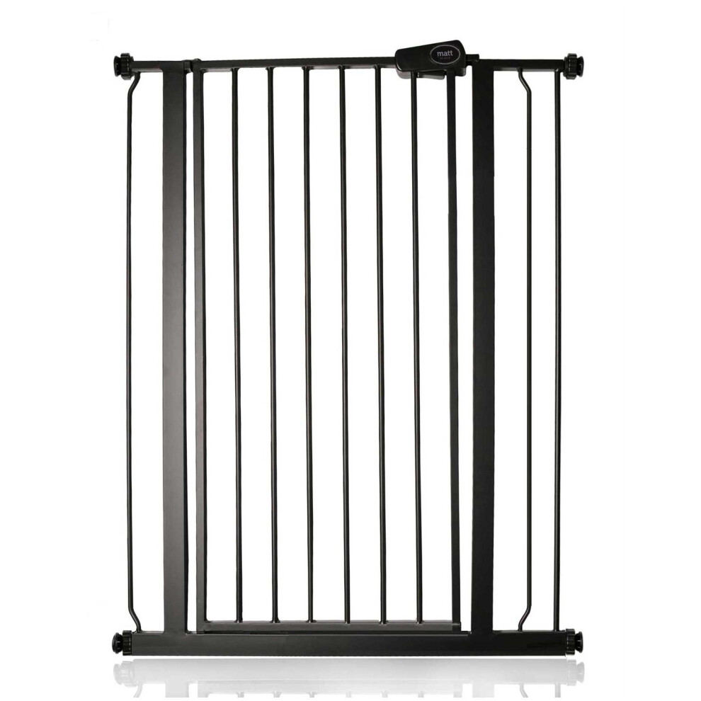 (Matt 75Cm - 82.6Cm) Extra Tall Pressure Fit Gate Black Safetots