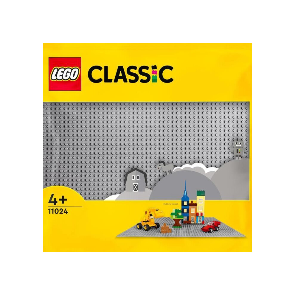 Lego 11024 Classic Grey Baseplate, 48X48 Stud Building Base, Build And Display Board - Building Set