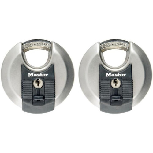 Master Lock 2er Set Scheibenschlösser - MASTER LOCK - M40EURT - Edelstahl - 70 mm