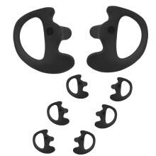 Two Way Radio Earpiece Silicone Ear Mold 4 Pairs Left and Right Large Black Secure Comfortable Fit