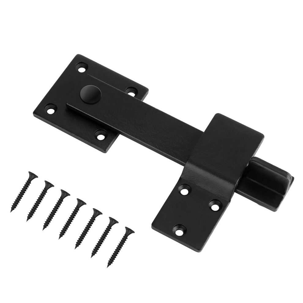 Heavy Duty Gate Latch For Wooden Fence, Barn Door Lock Hardware With 360 Rotation, Matte Black 9169991237053