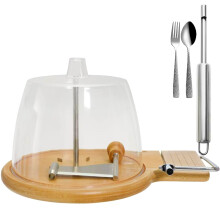 Cheese Curler with Wood Base and Cover, for Elegant RoseShaped Cheese or Chocolate