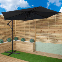 Samuel Alexander 3m Cantilever Parasol in Blue with Crank Handle for Patio Garden