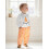 (3-6 Months, Beige) Σετ παντελονιών 2 κέντημα κολοκύθας. 6