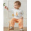 (3-6 Months, Beige) Σετ παντελονιών 2 κέντημα κολοκύθας. 3