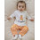 (3-6 Months, Beige) Σετ παντελονιών 2 κέντημα κολοκύθας. 5