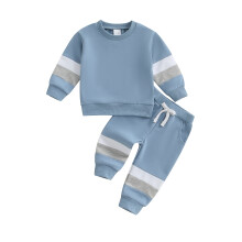 (3-6 Months, Blue) Ensemble pour bébé garçon : sweat-shirt à manches longues et pantalon de survêtement élastique