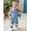 (3-6 Months, Blue) Σετ βρεφικών ρούχων ελαστική μέση. 5