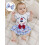 (6-12 Months, Blue) Completo per bambina con fiocco. 6