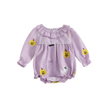 (6-12 Months, Purple) Dívčí halloweenský overal s duchem, dýní, dlouhým rukávem a kulatým výstřihem