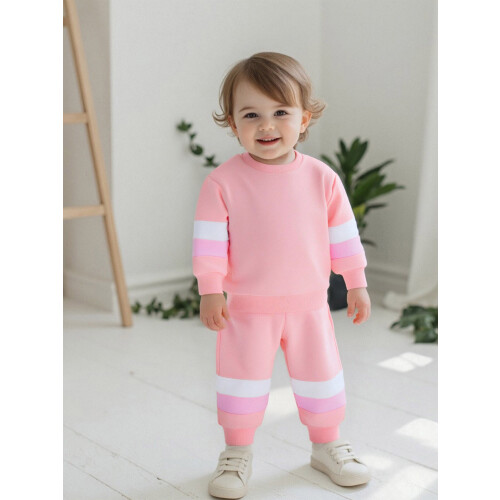 (6-12M, Pink) Σετ βρεφικών ρούχων ελαστική μέση. 2