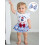 (3-6 Months, Blue) Completo per bambina con fiocco. 3