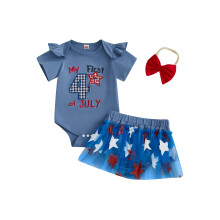 (3-6 Months, Sky Blue) Conjunto bebê menina: da Independência.