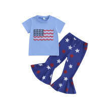 (2-3 Years, Blue) 2-teiliges Outfit-Set für ausgestellte Hose