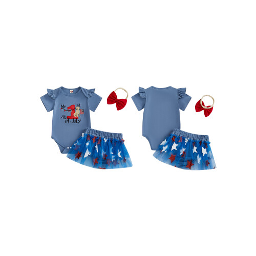 (6-12 Months, Blue) Conjunto bebê menina: da Independência. 1