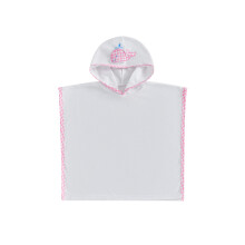(2-3 Years, Pink) Kinder-Strandponcho mit Kapuze, Tierstickerei, lockerer Schnitt, Strandmantel/Überwurf für den Sommer