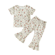 (18-24 Months, Beige) Conjunto de verão duas peças.